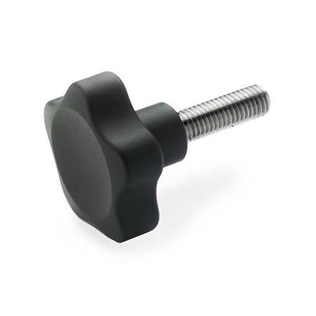 Otto Ganter Star Knob with Threaded Stud Stainless Steel, GN 5337.4